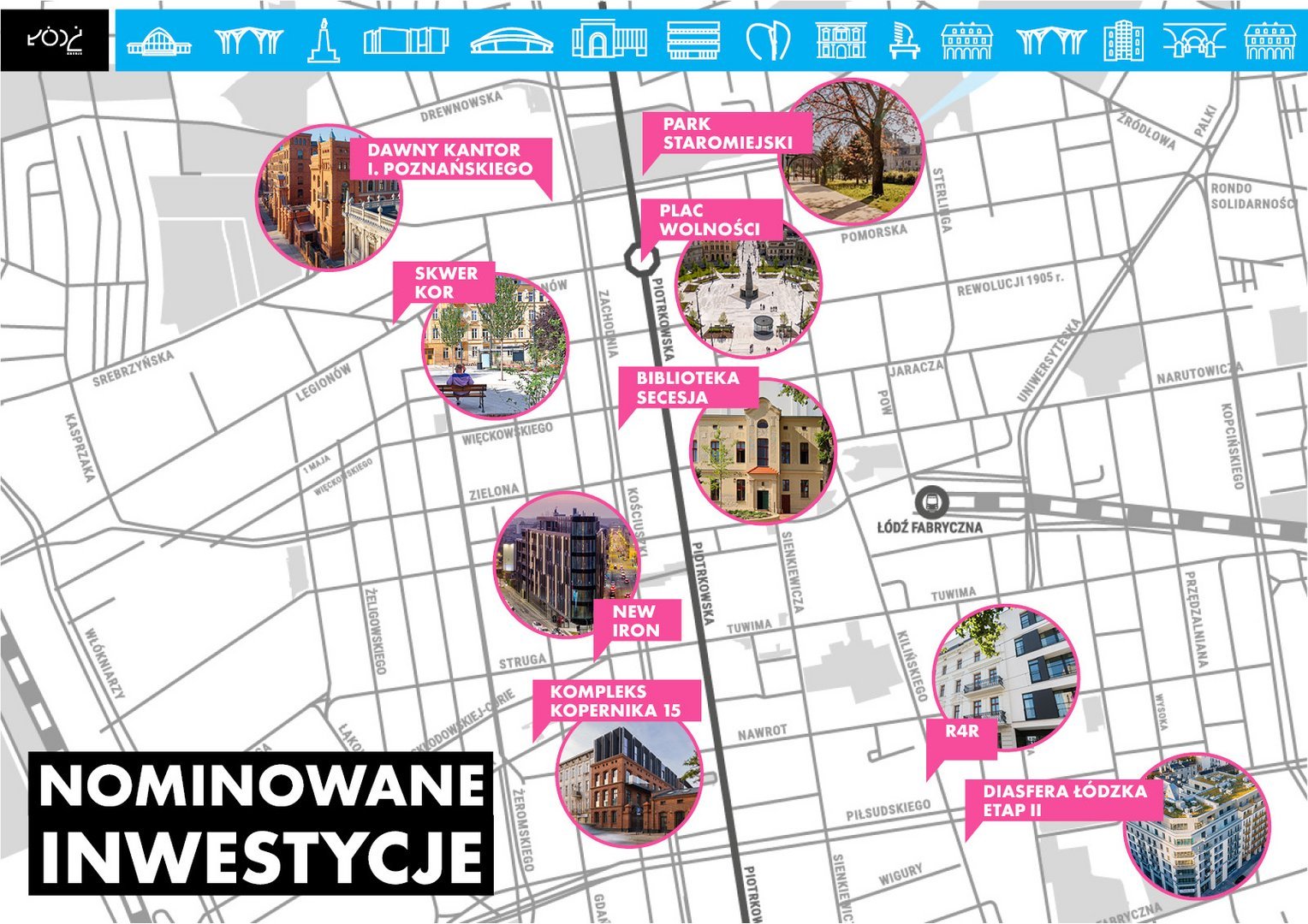 Mapa lokalizacji nominowanych inwestycji